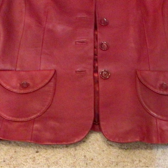 Final days - Monterey Bay Soft Red Leather Blazer Jacket - Picture 2 of 5